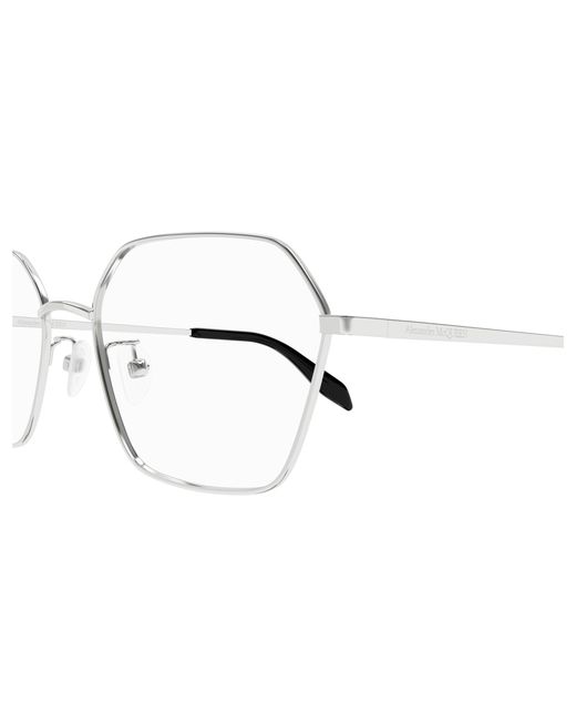 McQueen Black Am0437O 003 Optical Frames Metal Geometric