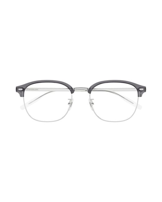 Montblanc Black Mb0446Oa 003 Optical Frames Titanium Transparent Round for men