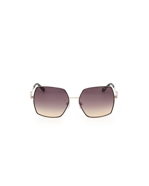 Guess Black Gu00285 05B Sunglasses Metal Smoke Squared Normal
