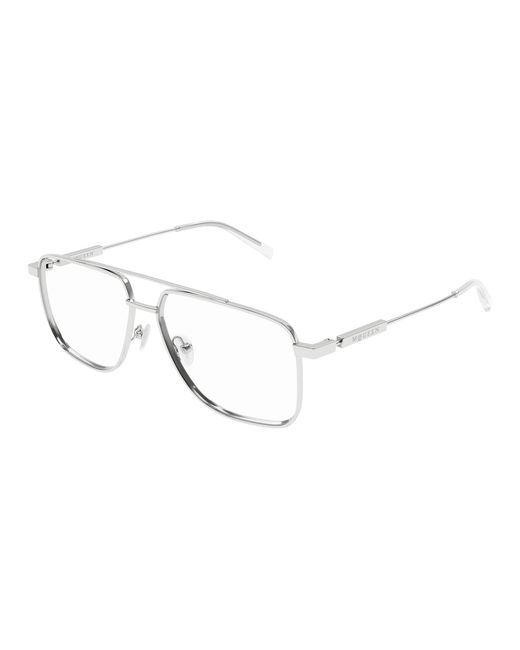 McQueen Black Am0480O 001 Optical Frames Acetate Transparent Pilot