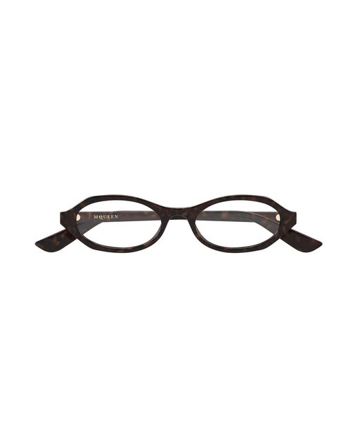 McQueen Black Am0559O 002 Optical Frames Acetate Transparent Round