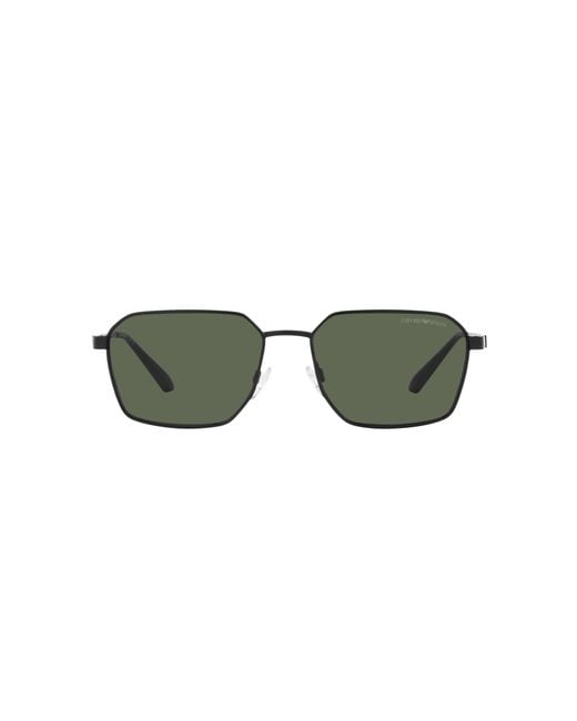 Emporio Armani Black Ea2140 300171 Sunglasses Metal Squared Normal for men