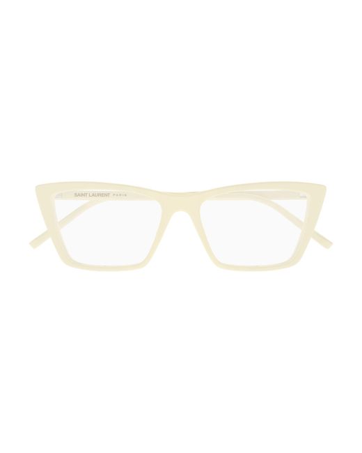 Saint Laurent Black Sl 737 Mica Thin Opt 008 Optical Frames Acetate Transparent Squared