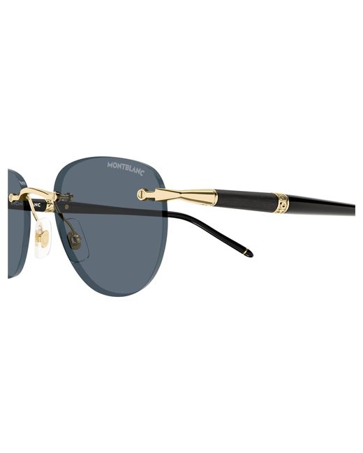 Montblanc Black Mb0412S 003 Sunglasses Metal Round for men