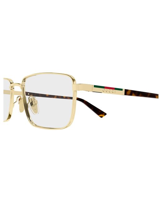 Gucci Black Gg1964O 002 Optical Frames Metal Transparent Squared for men