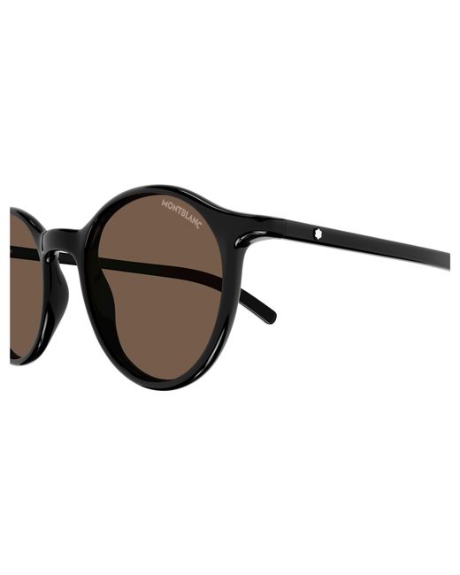 Montblanc Black Mb0324S 001 Sunglasses Round for men