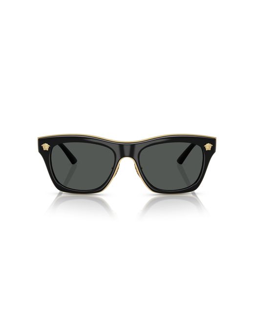 Versace Black Ve2272 Gb1/87 Sunglasses Metal Squared Normal for men