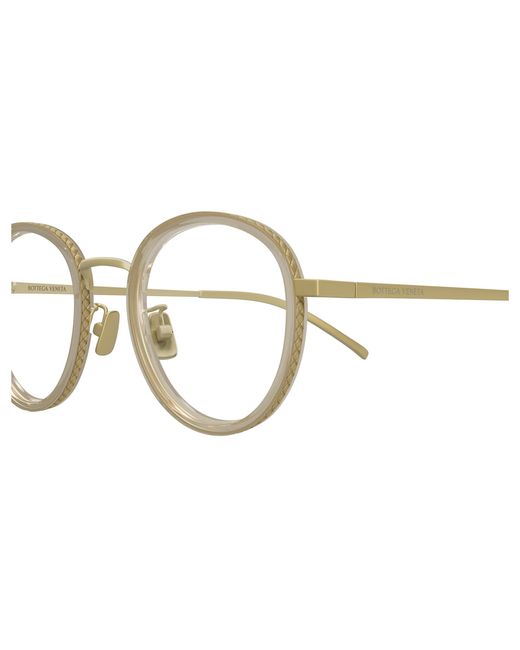 Bottega Veneta Black Bv1428Oa 003 Optical Frames Titanium Transparent Round