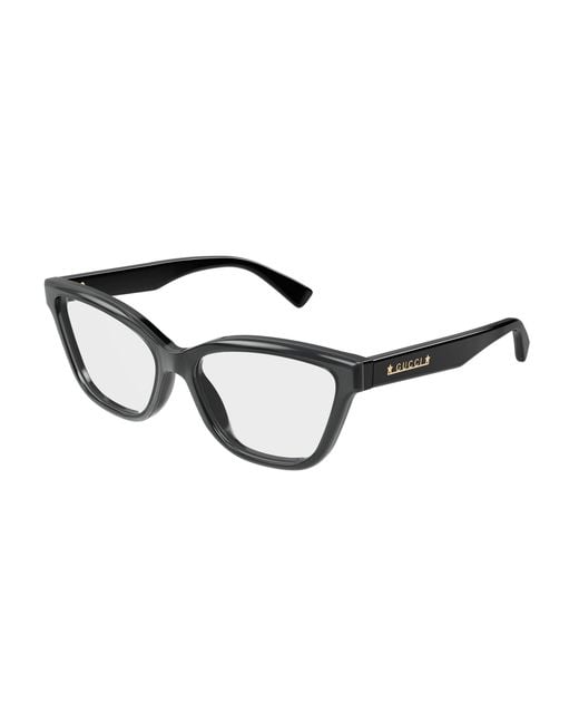 Gucci Black Gg1589O 001 Optical Frames Acetate Transparent Cat Eye