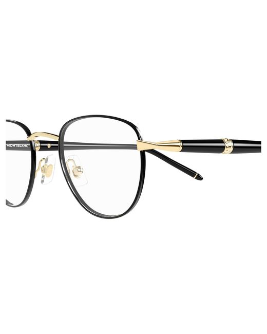 Montblanc Black Mb0486O 001 Optical Frames Metal Transparent Round for men