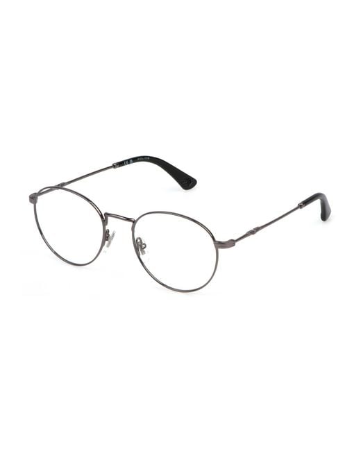 Police Black Vplp07 Origins Lite 25 568 Optical Frames Metal Pantos for men