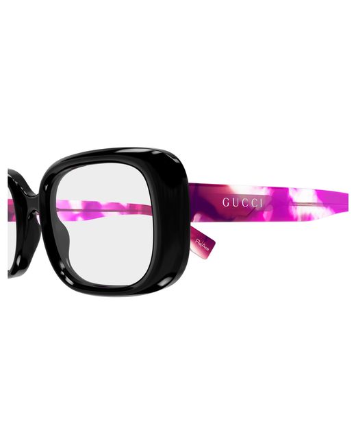 Gucci Black Gg1908O 002 Optical Frames Acetate Transparent Squared
