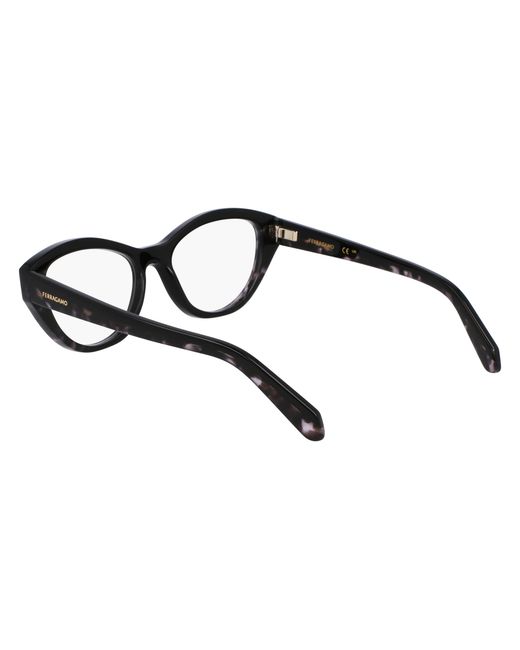 Ferragamo Black Sf3011 004 Optical Frames Acetate Cat Eye Normal