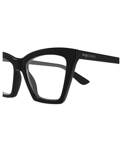 McQueen Black Am0536O 001 Optical Frames Acetate Transparent Cat Eye