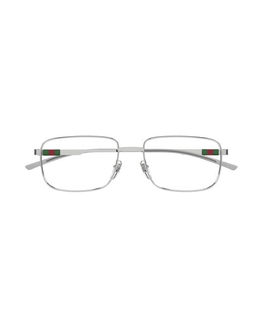 Gucci Black Gg1678O 004 Optical Frames Metal Transparent Squared for men