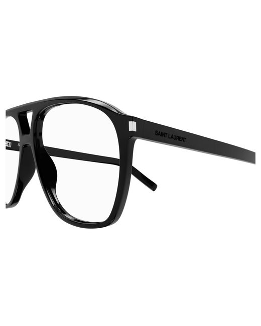 Saint Laurent Black Sl 596 Dune Opt 001 Optical Frames Acetate Transparent Pilot