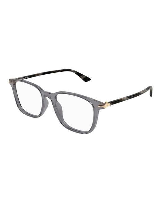 Montblanc Black Mb0338O 004 Optical Frames Acetate Transparent Squared for men