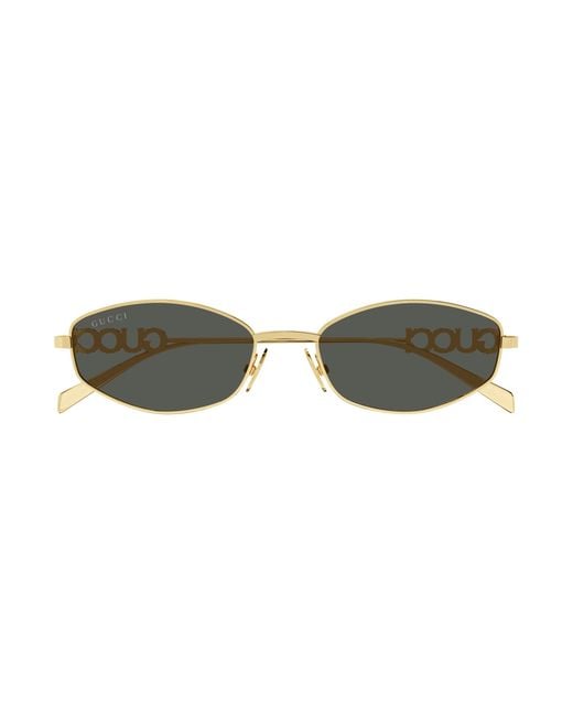 Gucci Black Gg1802S 001 Sunglasses Metal Round
