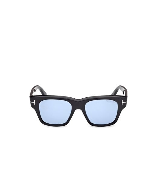 Tom Ford Black Ft1280 Caine-02 01V Sunglasses Acetate Squared Normal for men