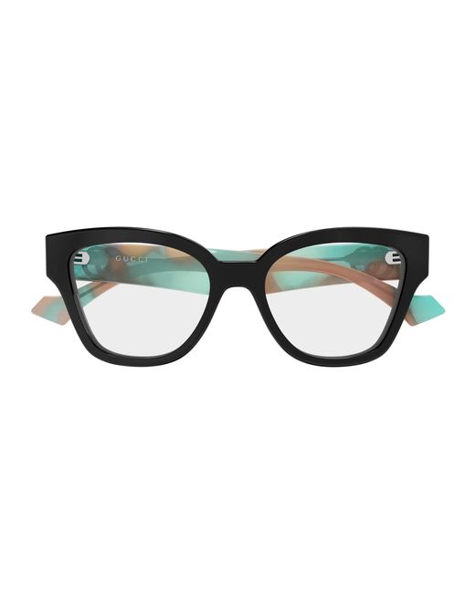 Gucci Black Gg1424O 016 Optical Frames Acetate Transparent Round