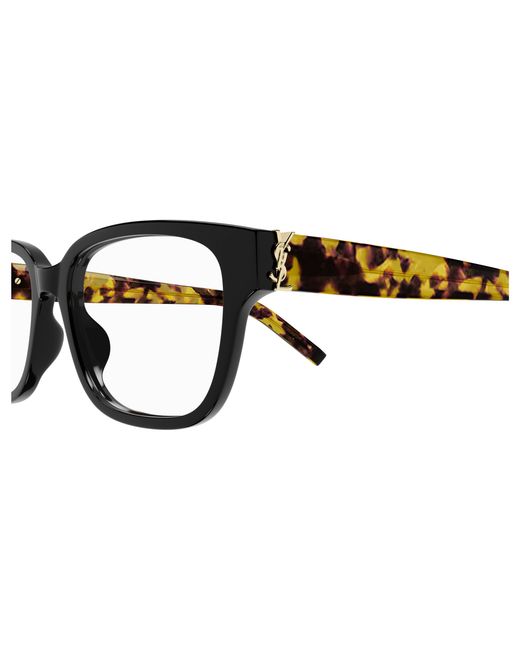 Saint Laurent Black Sl M150 006 Optical Frames Acetate Transparent Squared