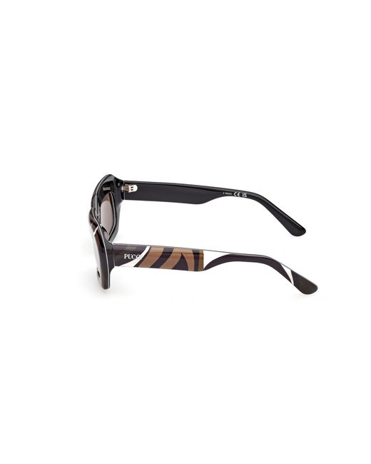 Emilio Pucci Black Ep0245 99E Sunglasses Acetate Squared Normal