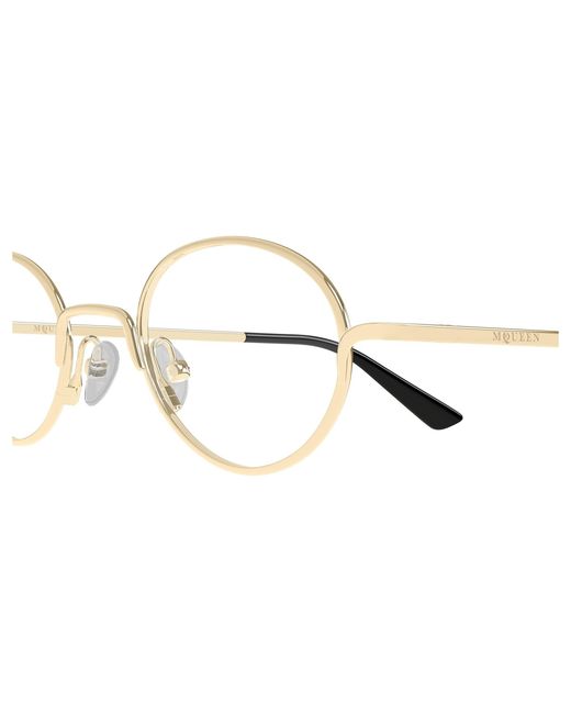 McQueen Black Am0562O 002 Optical Frames Metal Transparent Round