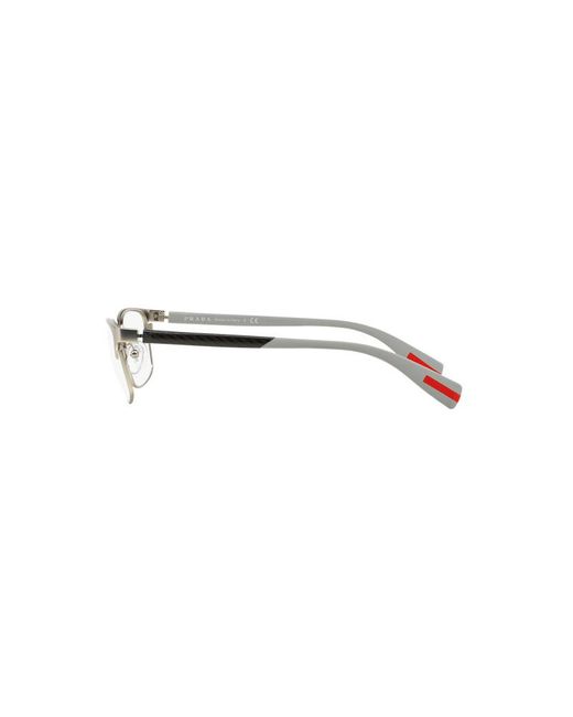 Prada Linea Rossa Black Ps 50Fv Netex Tih1O1 Optical Frames Outlet Metal Squared for men