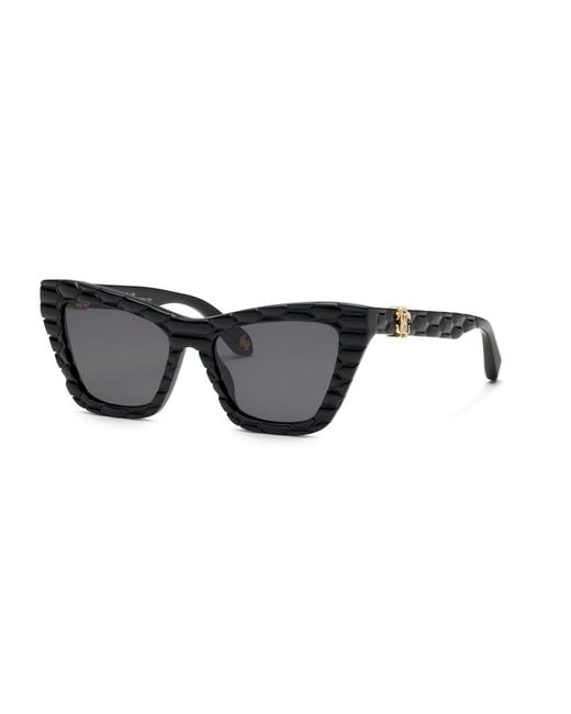 Roberto Cavalli Black Src091V 700 Sunglasses Acetate Smoke Cat Eye Normal