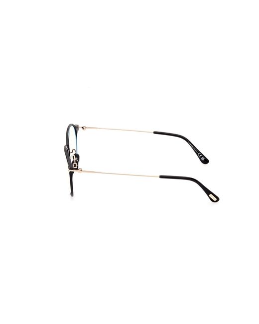 Tom Ford Black Ft5866-B 002 Optical Frames Metal Round Normal for men