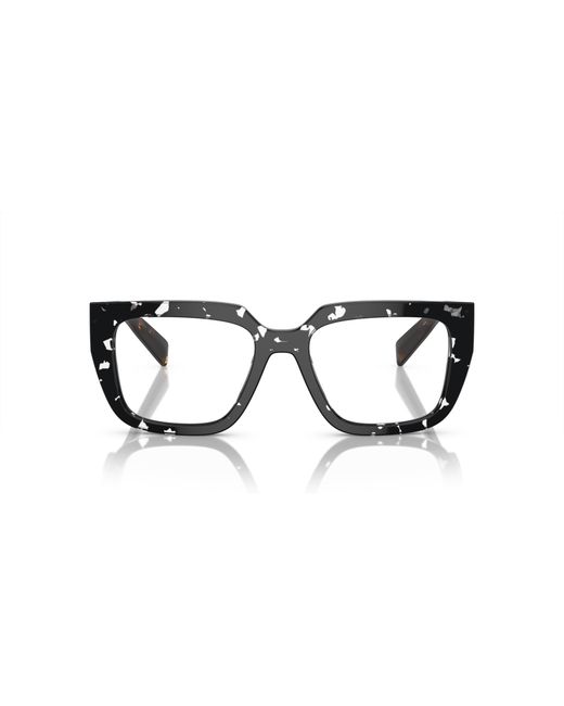 Prada Black Pr A03V 15O1O1 Optical Frames Acetate Transparent Geometric Normal