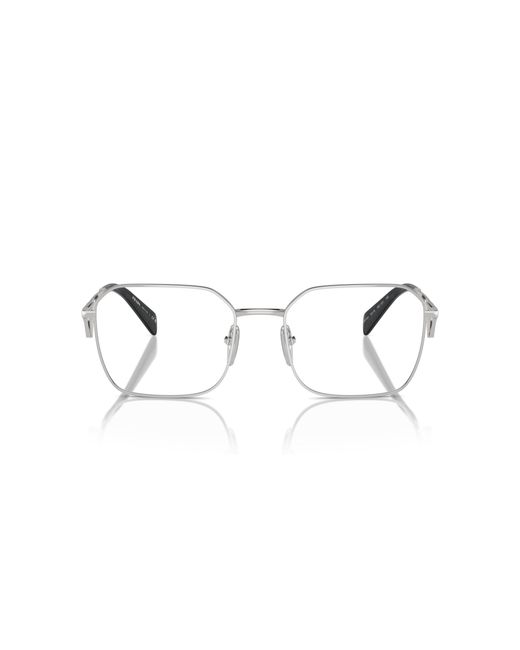 Prada Black Pr A51V 1Bc1O1 Optical Frames Steel Geometric Normal
