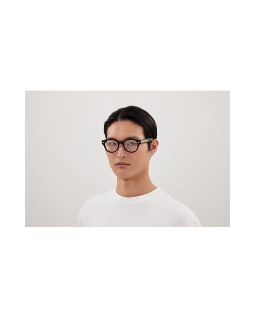 Bottega Veneta Black Bv1405Oa 001 Optical Frames Acetate Transparent Round for men