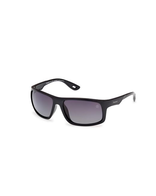 Timberland Black Tb00034 01D Sunglasses Injected Smoke Squared Polarized for men