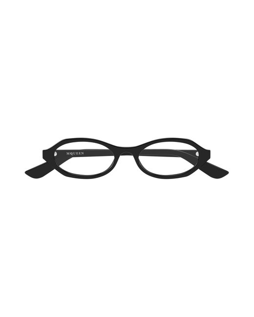McQueen Black Am0559O 001 Optical Frames Acetate Transparent Round