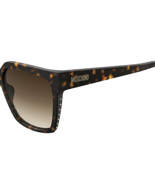Moschino Black Mos079/S 086/Ha Sunglasses Acetate Squared Shaded