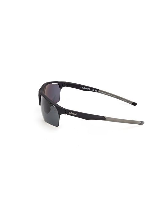Timberland Black Tb00068 02D Sunglasses Injected Smoke Squared Polarized for men