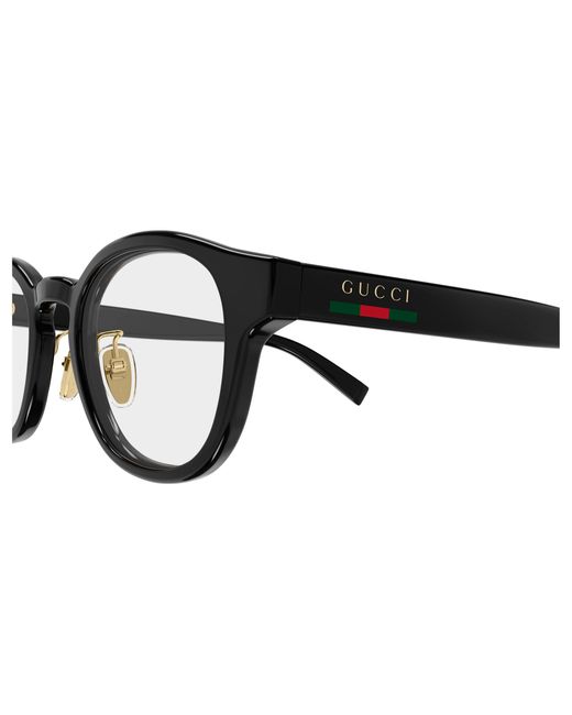 Gucci Black Gg1988Ok 003 Optical Frames Injected Transparent Round for men