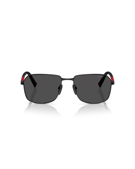 Prada Linea Rossa Black Ps A51S 1Bo06F Sunglasses Metal Squared Normal for men