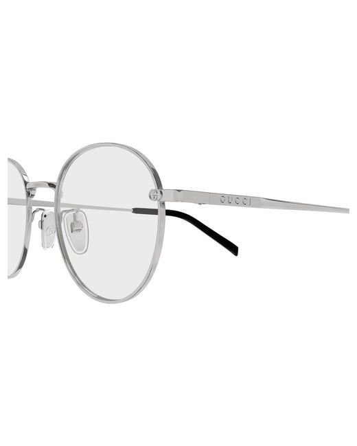 Gucci Black Gg2004Oa 003 Optical Frames Metal Transparent Round