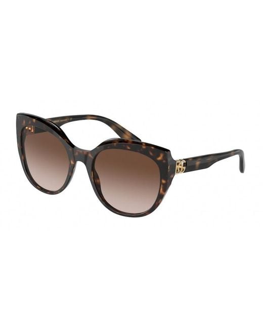 Dolce & Gabbana Black Dg4392 502/13 Sunglasses Plastic Cat Eye Normal Nuanced