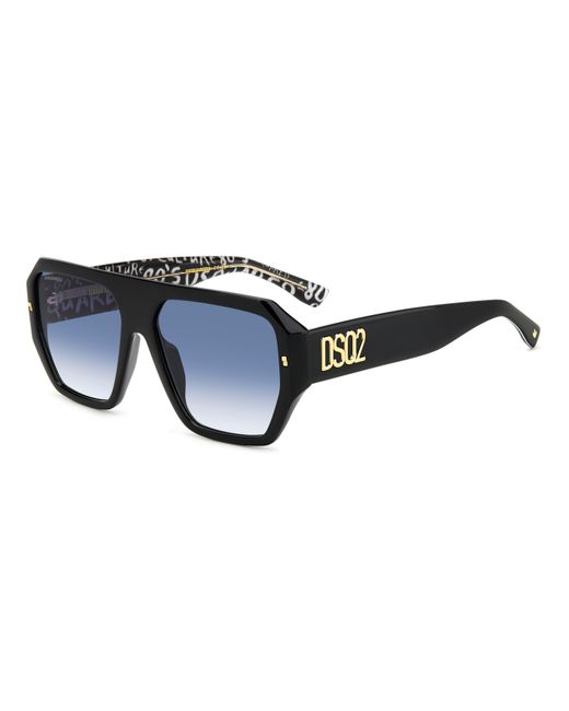 DSquared² Black D2 0128/S Tay/08 Sunglasses Acetate Squared Normal Shaded for men