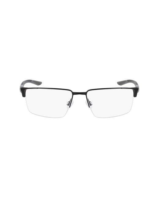 Nike Black 8054 001 Optical Frames Metal Squared Normal Normal for men