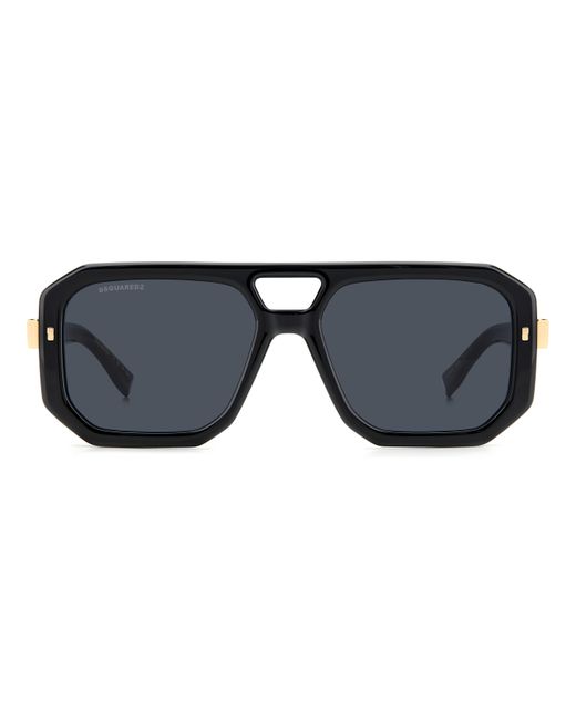DSquared² Black D2 0105/S 807/2K Sunglasses Acetate Squared Normal Anti-Glare for men