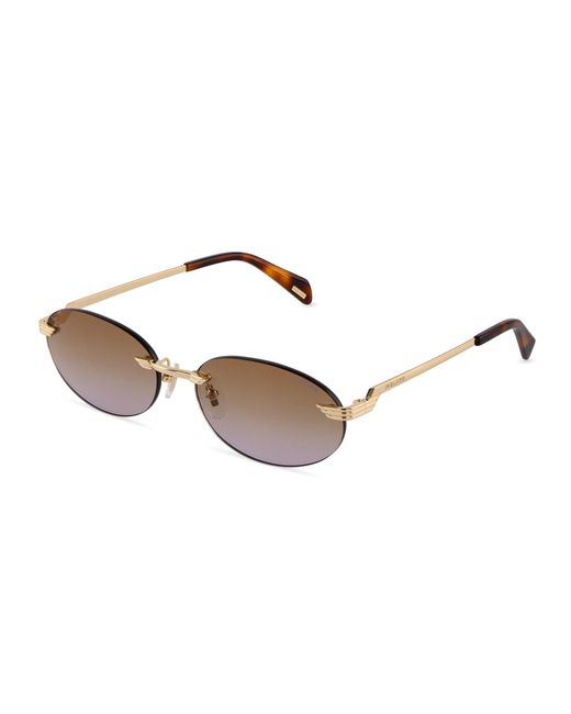 Police Black Splu09 Electra 1 300Y Sunglasses Metal Geometric Normal Nuanced