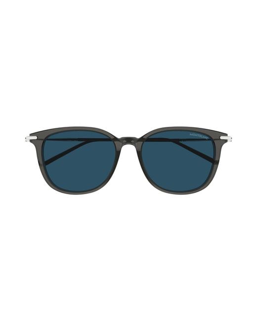 Montblanc Black Mb0416Sa 004 Sunglasses Acetate Squared for men