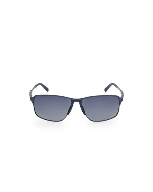 Timberland Black Tb00040 91D Sunglasses Metal Smoke Squared Polarized for men