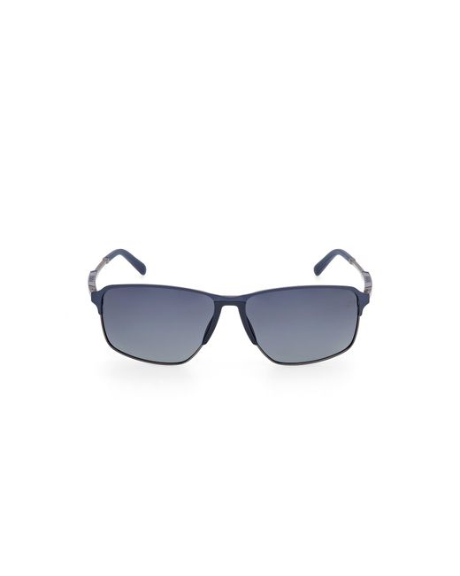 Timberland Black Tb00040 91D Sunglasses Metal Smoke Squared Polarized for men