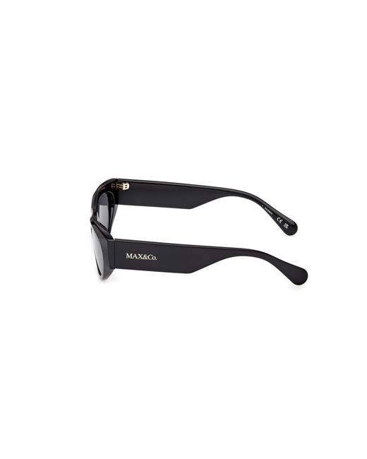MAX&Co. Black Mo0147 01A Sunglasses Injected Smoke Cat Eye Normal