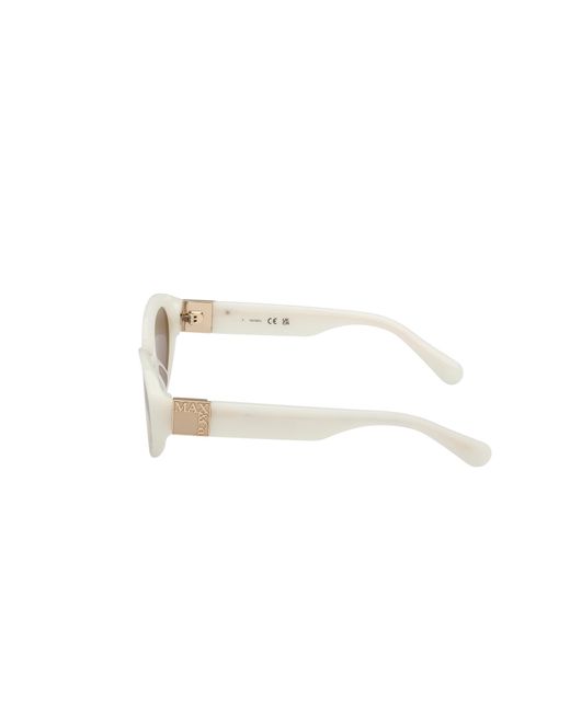 MAX&Co. White Mo0123 25J Sunglasses Acetate Round Normal